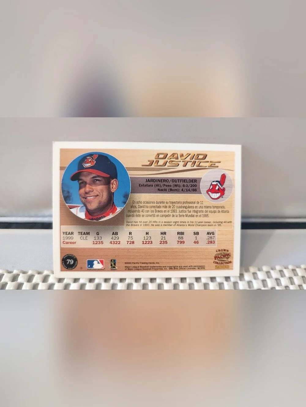 Pacific trading cards david justice